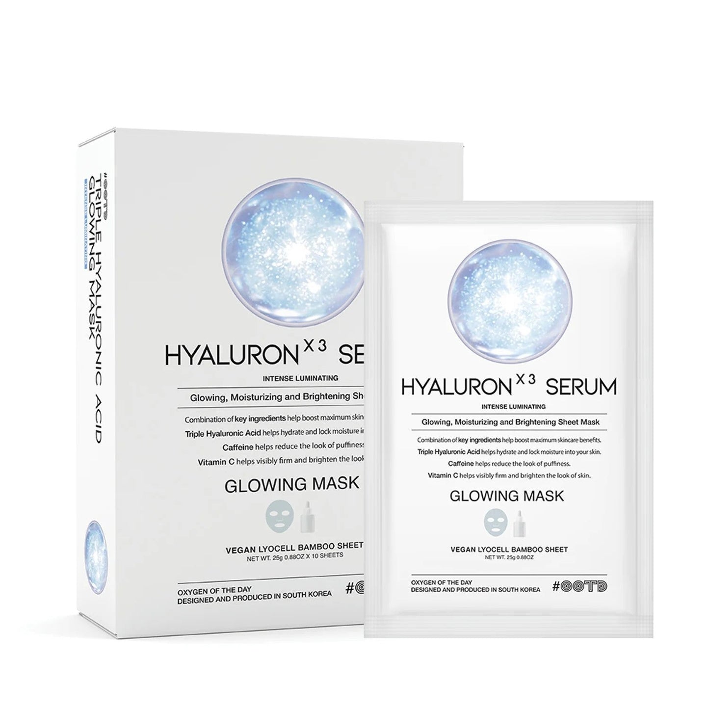 Mascarilla hidratante iluminadora triple ácido hialurónico