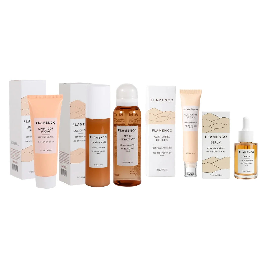 Pack Centella Asiática 5 Pasos Flamenco – Rutina Facial Completa Hidratante y Calmante | Flamenco