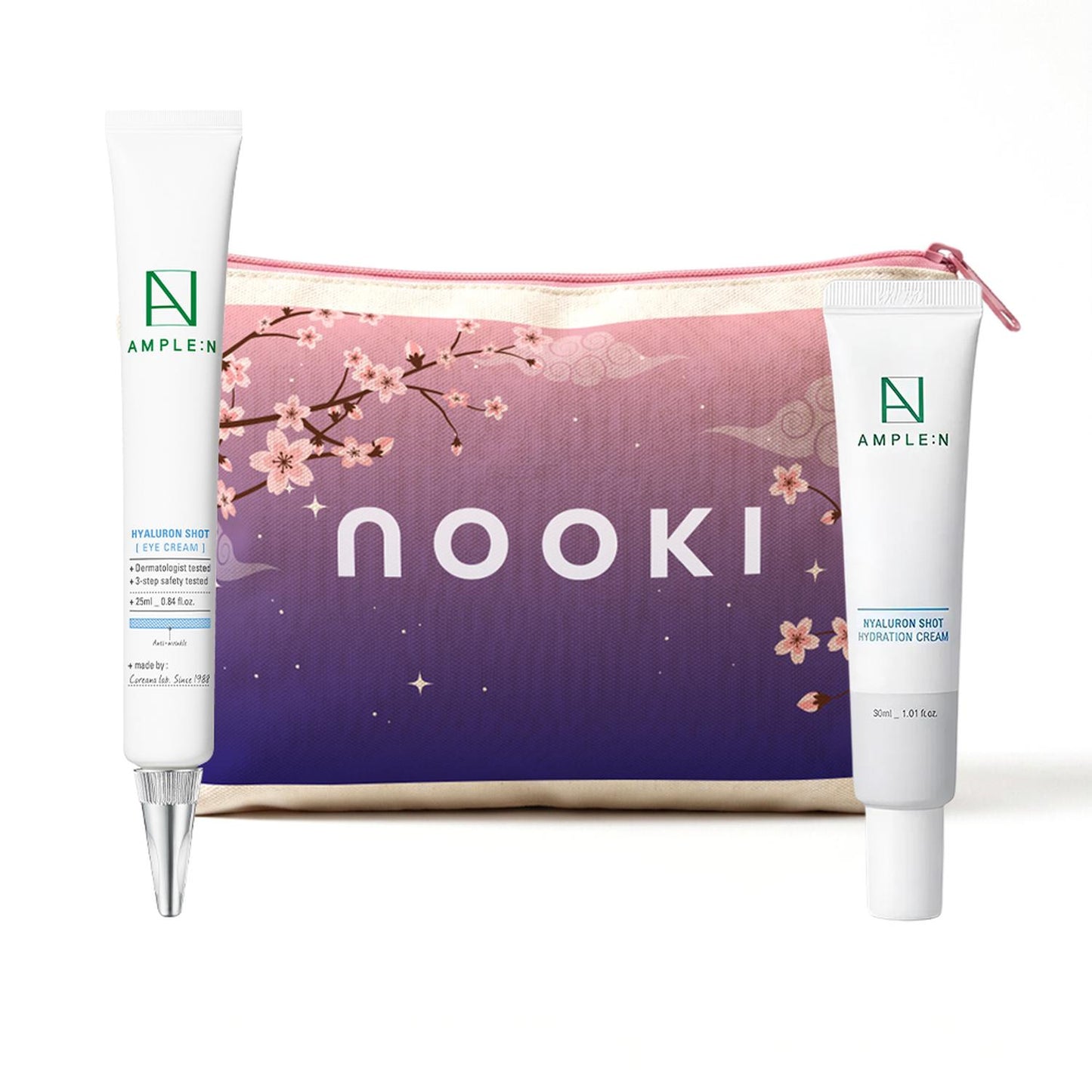 Set AMPLEN Ácido Hialurónico Crema Facial 30ml + Crema Contorno de Ojos 25ml + Neceser