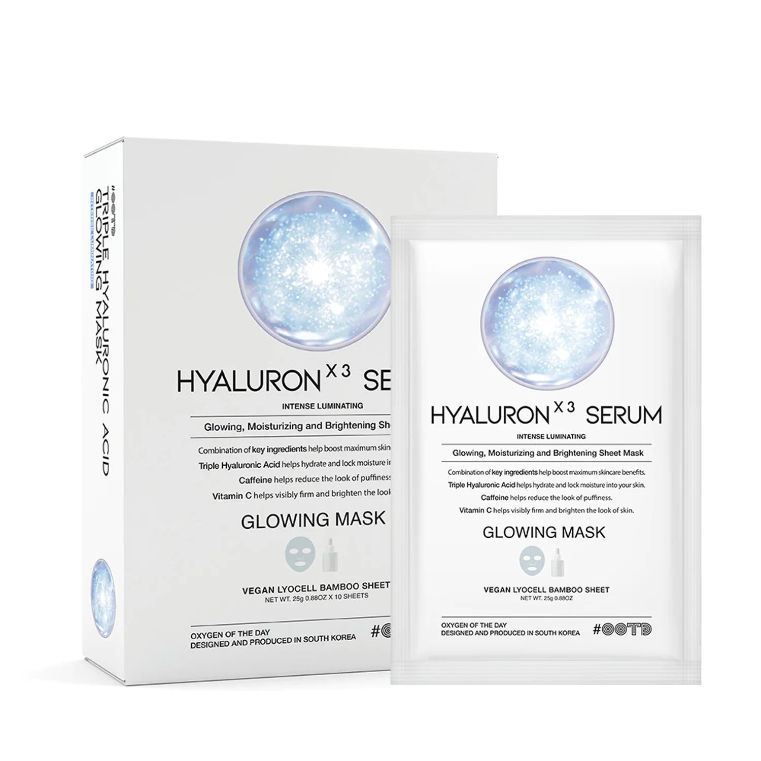 Mascarilla hidratante iluminadora triple ácido hialurónico