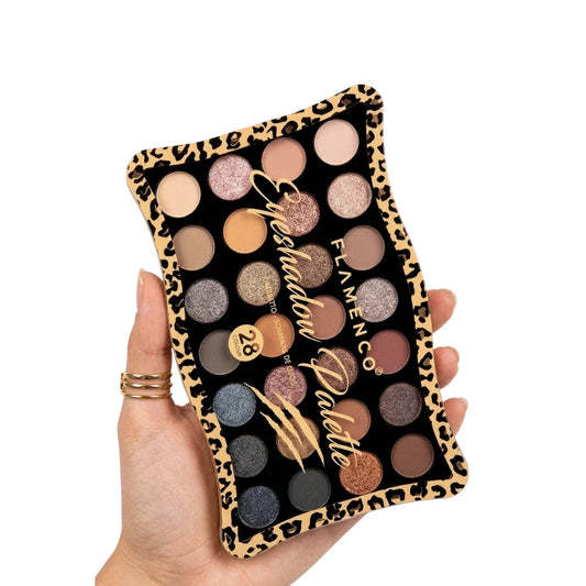 Paleta de Sombras Flamenco 28 Colores – Alta Pigmentación | Flamenco