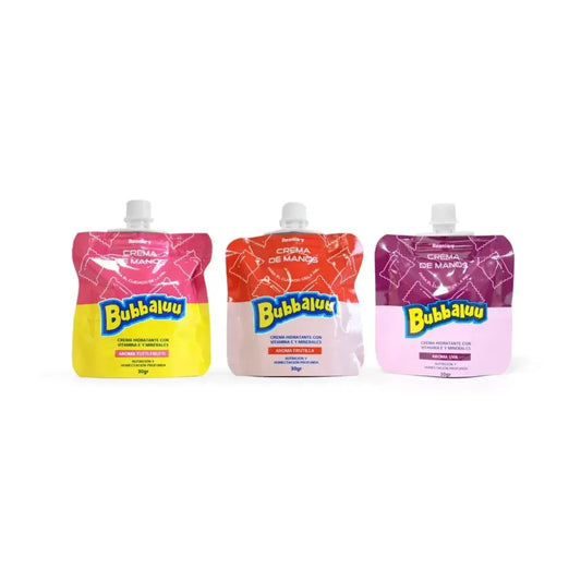 Crema de Manos Bubbaluu 30 g – Hidratación Intensiva | Uva, Tutti Frutti y Frutilla