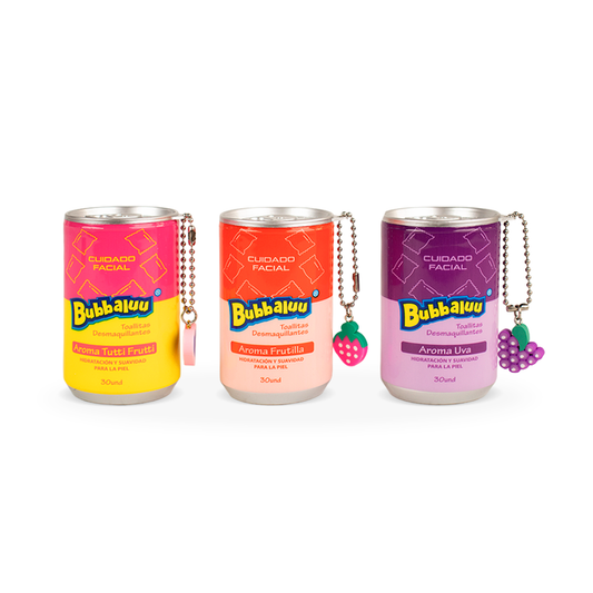Toallitas Desmaquillantes Bubbaluu – 30 Unidades (Tutti Frutti, Frutilla y Uva)