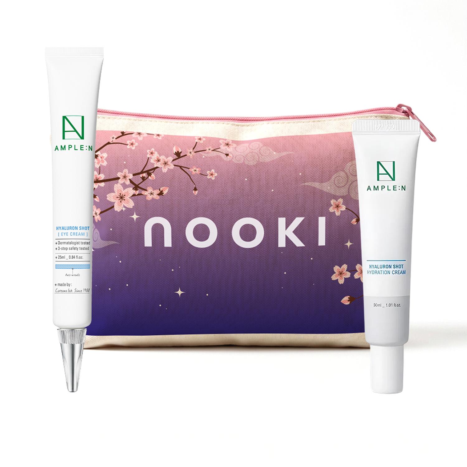 Set AMPLEN Ácido Hialurónico Crema Facial 30ml + Crema Contorno de Ojos 25ml + Neceser
