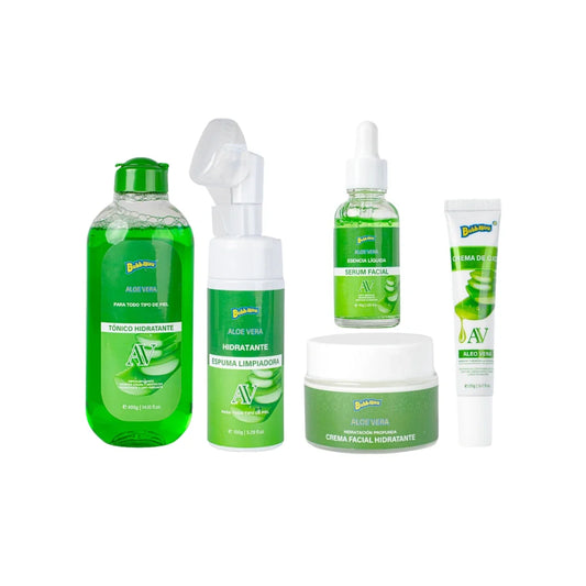 Pack de Cuidado Facial Bubbaluu Aloe Vera – Rutina Completa de Limpieza e Hidratación 5 Pasos